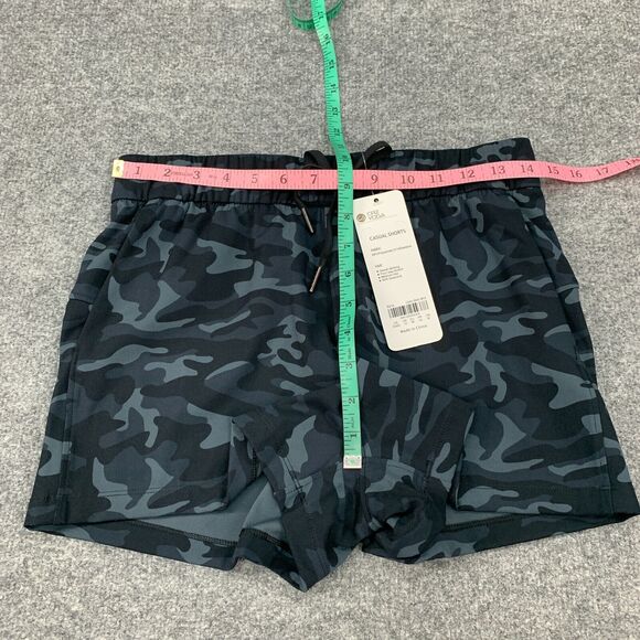 CRZ Yoga Short Womens S Small Black Camo Mid Rise Drawcord Wicking Pockets - Picture 7 of 11